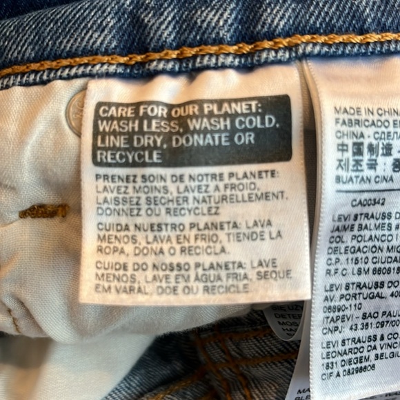 Levi’s Authentic 501 Denim Cut-offs Blue Jeans Shorts Button Fly Size 28 - Picture 9 of 11